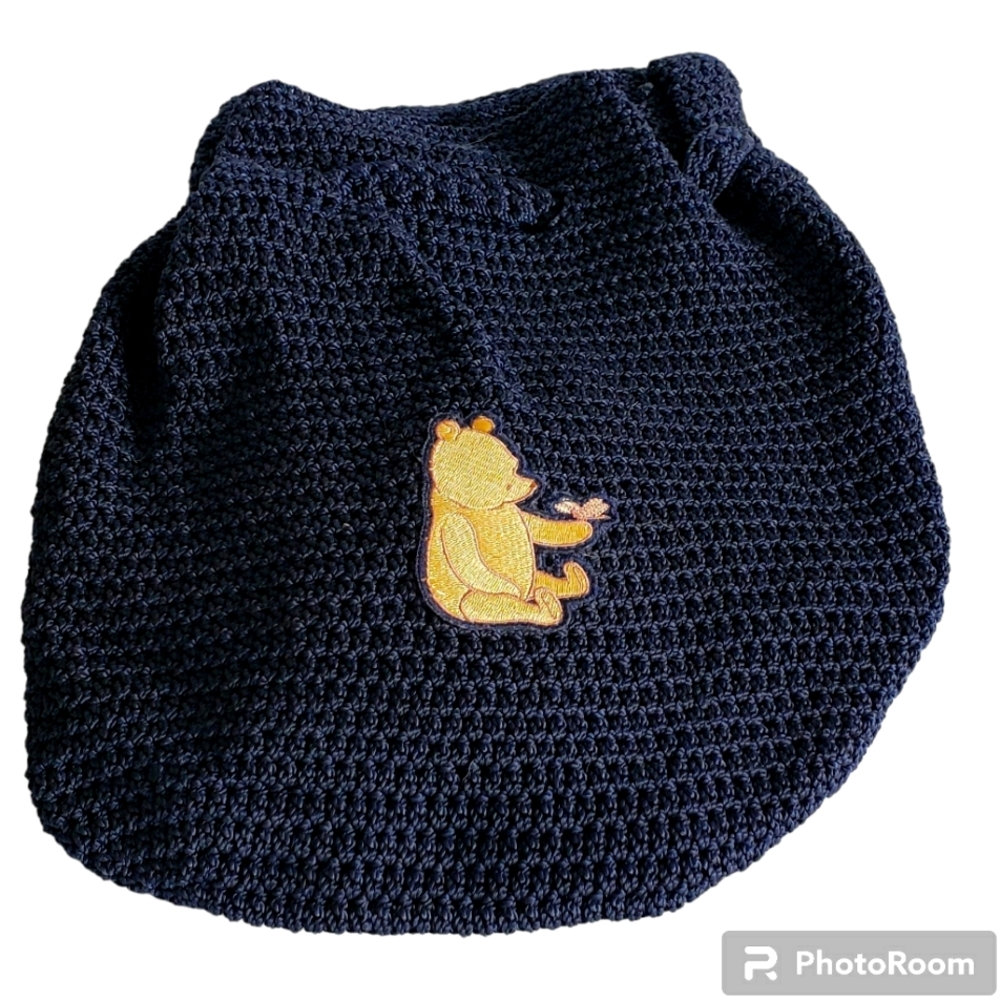 Crocheted Dark Blue Disney "Pooh" Backpack
